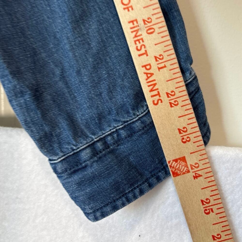Coldwater Creek Midi Shirt Dress Long Sleeve Chambray Blue Button Front SzLarge - Picture 8 of 8